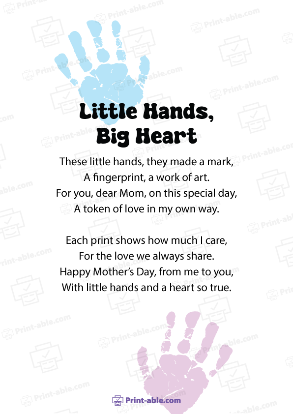 Fingerprint poem printable