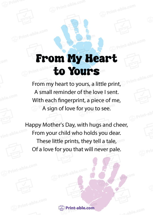 Fingerprint poem printable