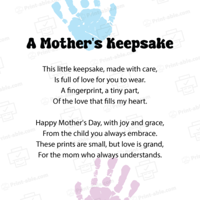 Fingerprint poem printable