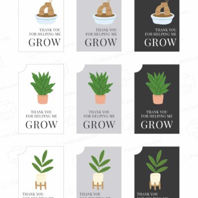 Thank You For Helping Me Grow Printable