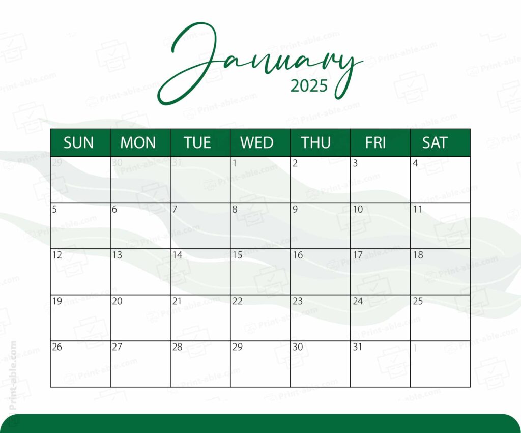 January 2025 Calendar