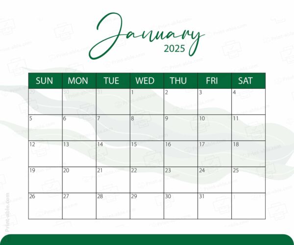January 2025 Calendar
