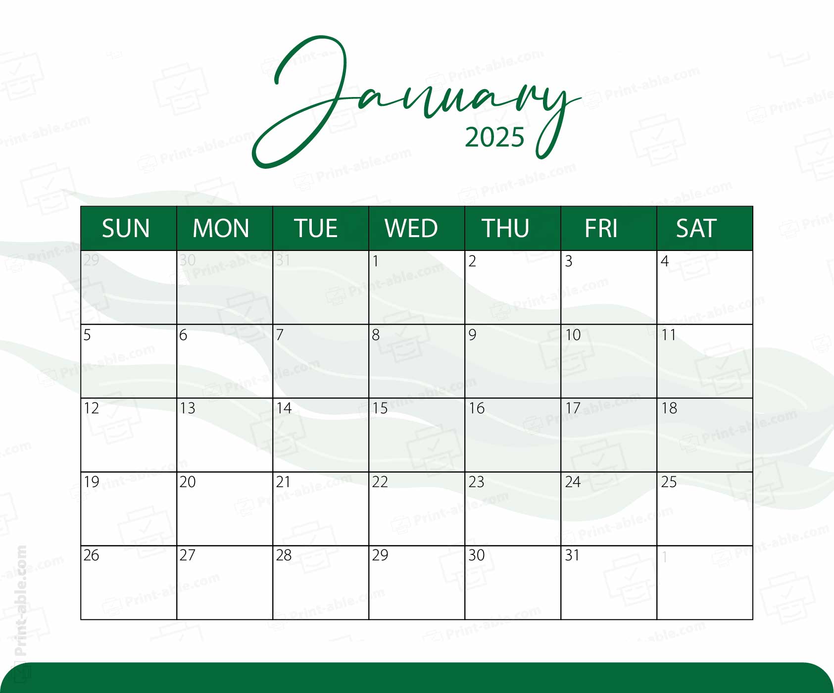 January 2025 Calendar