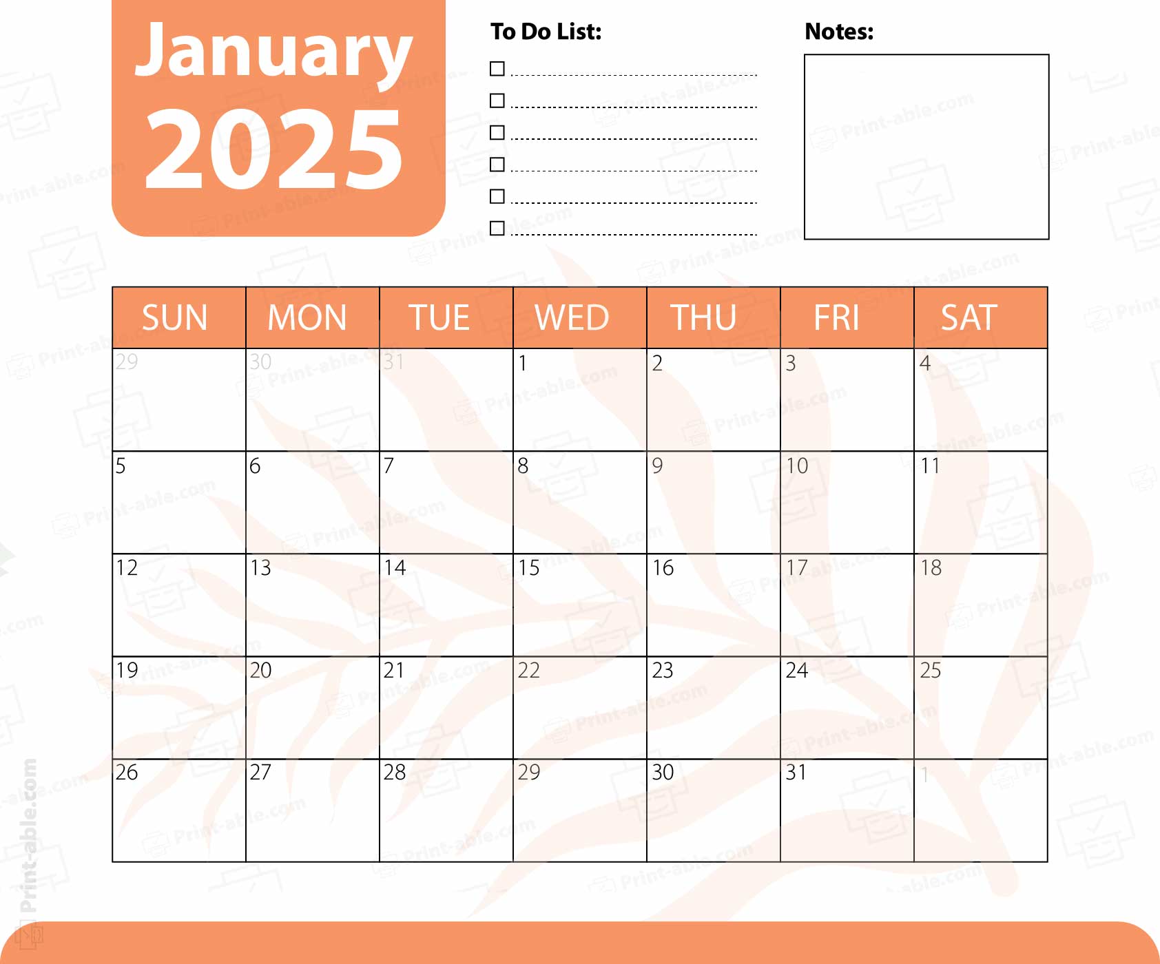 January 2025 Calendar