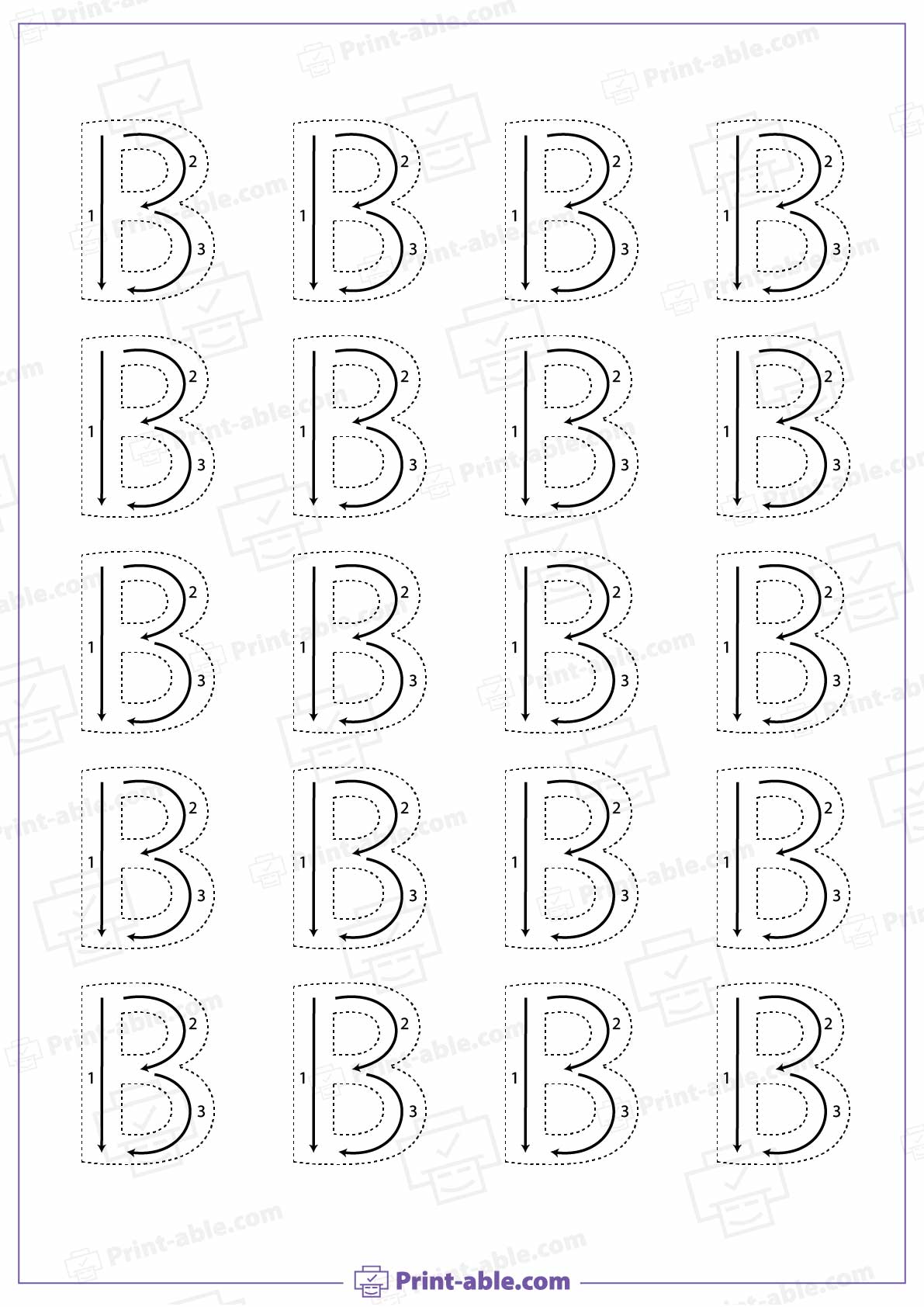 Letter B Printable Worksheet