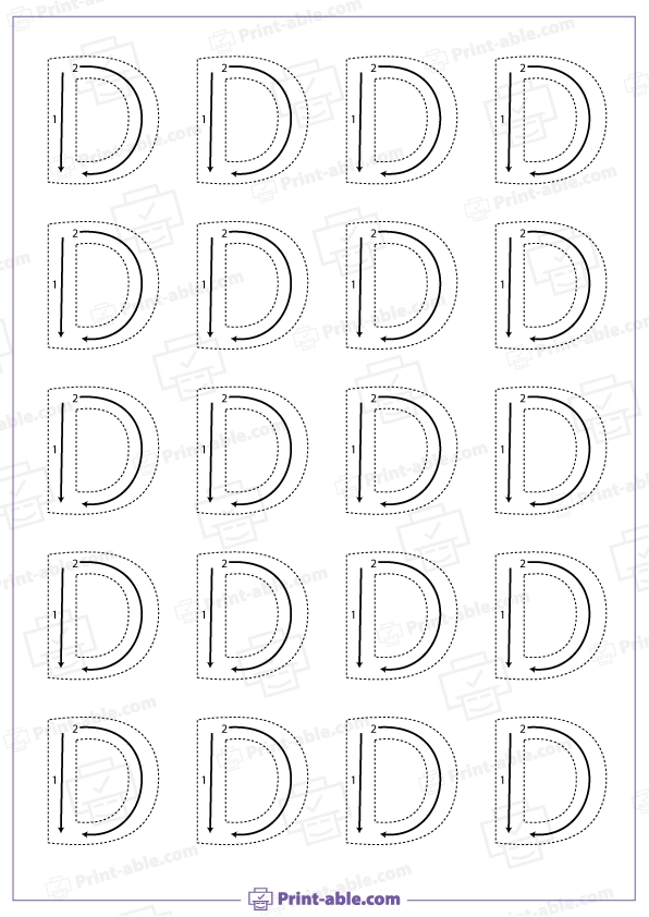 Letter D Printable Worksheet Free Download