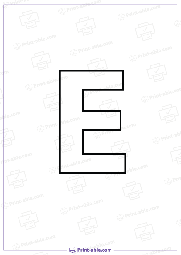 Letter E Printable Worksheet