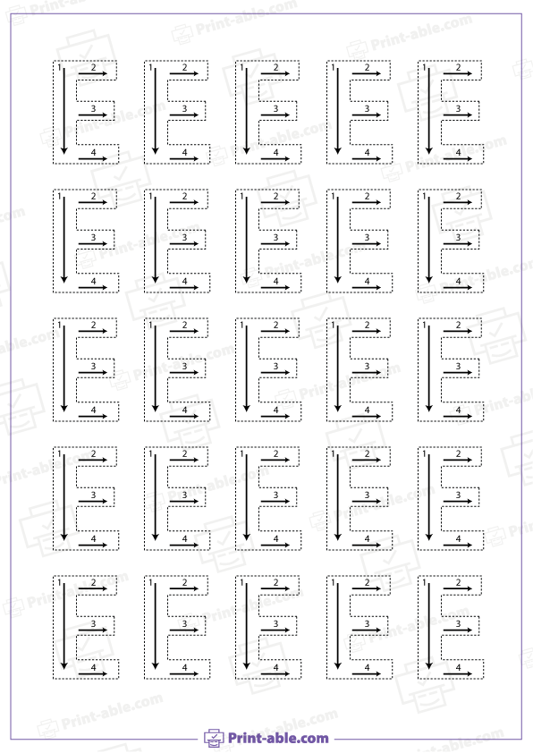 Letter E Printable Worksheet