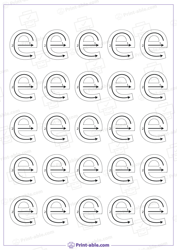 Letter E Printable Worksheet