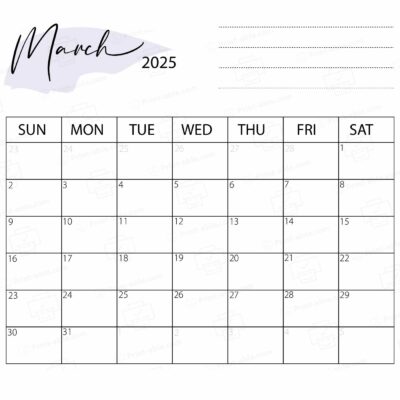 March 2025 Calendar Printable