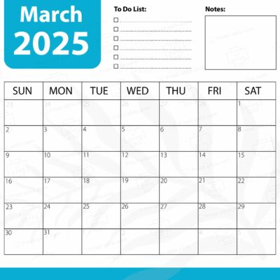 March 2025 Calendar Printable