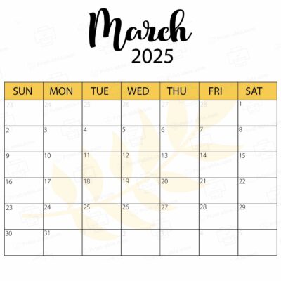 March 2025 Calendar Printable