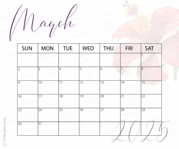 March 2025 Calendar Printable
