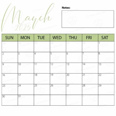 March 2025 Calendar Printable