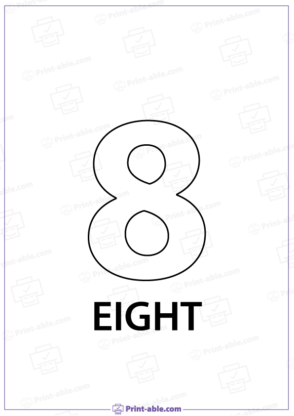 Number Eight Printable 3531