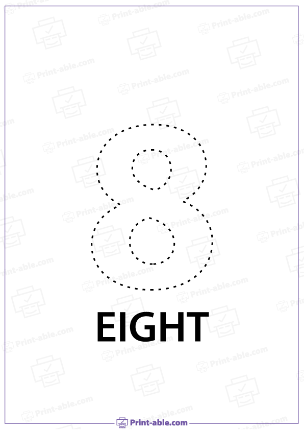 Number Eight Printable 3532