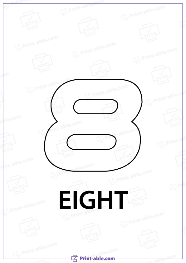Number Eight Printable 3533