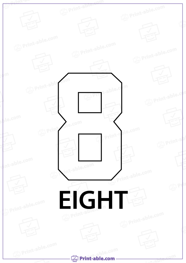 Number Eight Printable 3535
