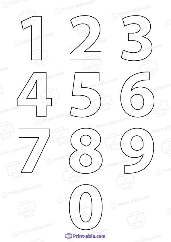 Number Outline Printable Free Download