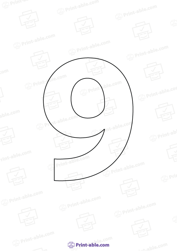 Number Outline Printable Free Download
