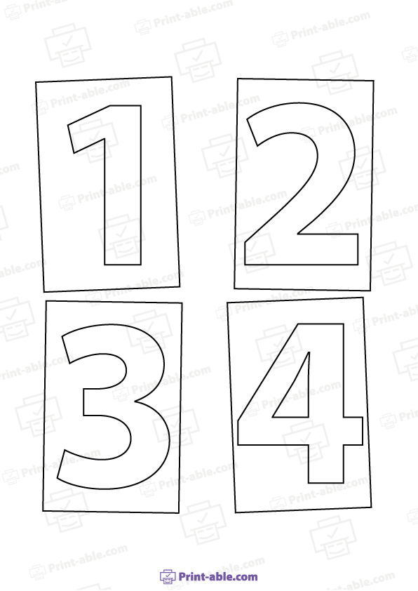 Number Outline Printable Free Download