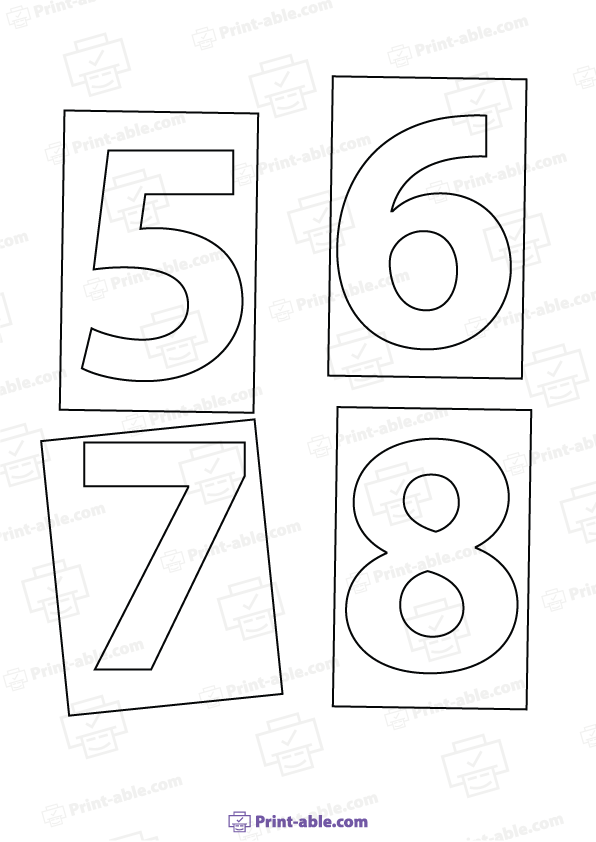 Number Outline Printable Free Download