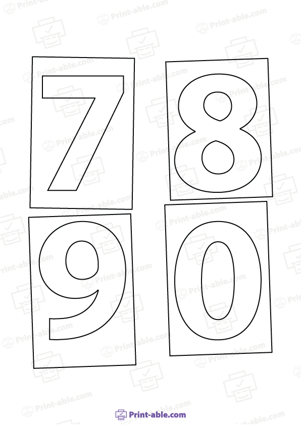 Number Outline Printable Free Download