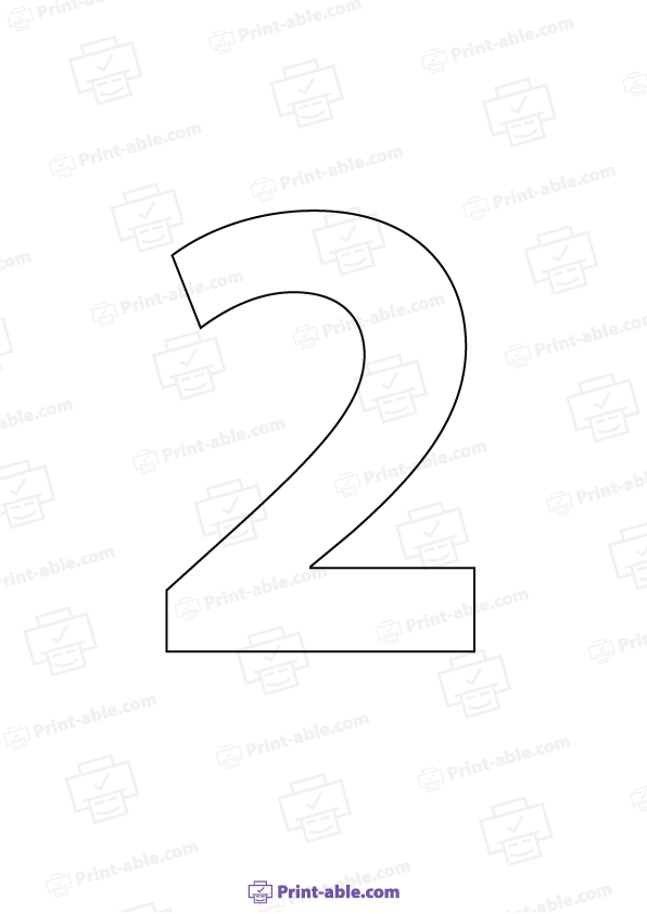Number Outline Printable Free Download