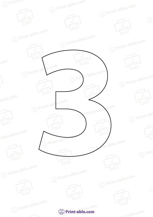 Number Outline Printable Free Download