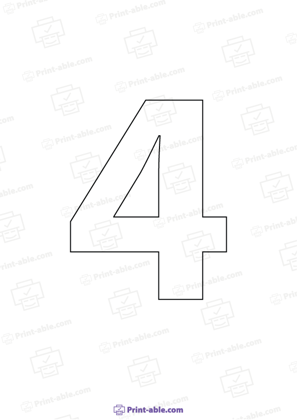 Number Outline Printable Free Download