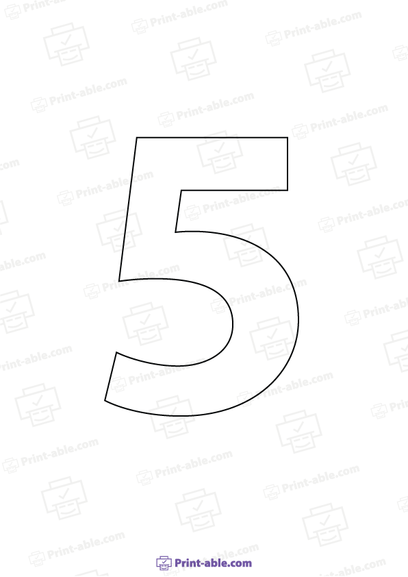 Number Outline Printable Free Download