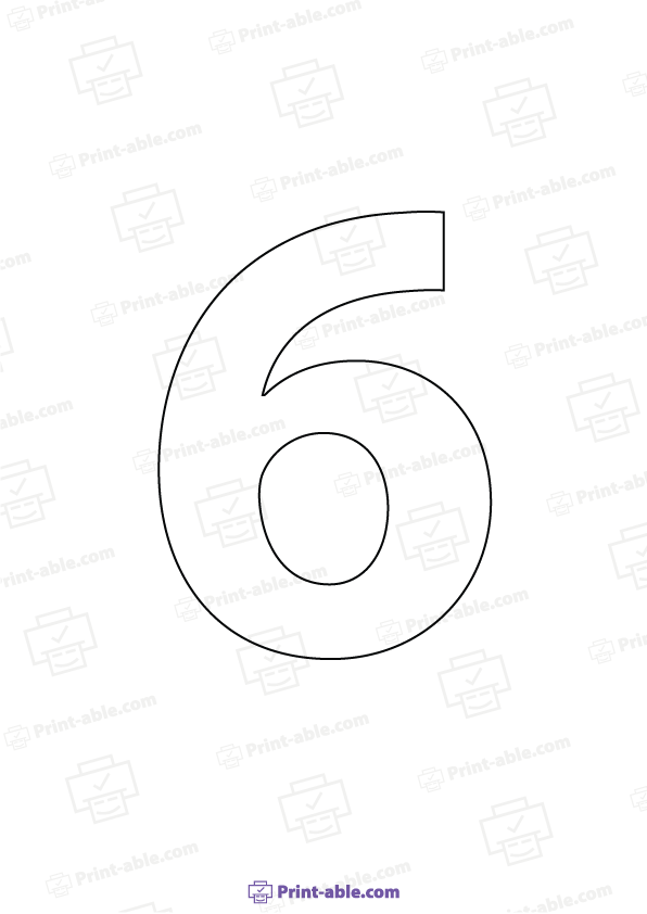 Number Outline Printable Free Download