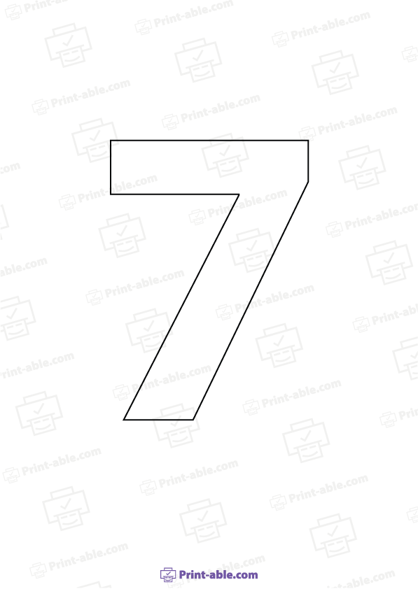 Number Outline Printable Free Download