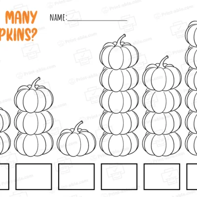 Pumpkin Counting Worksheet Printable