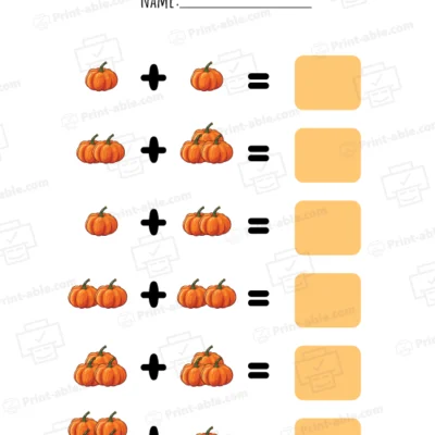 Pumpkin Counting Worksheet Printable