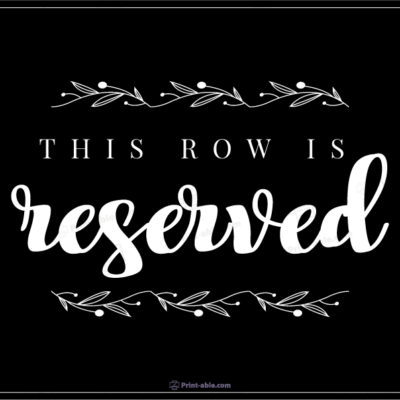 Reserved Sign Printable Free Download