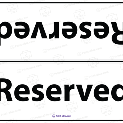 Reserved Sign Printable Free Download