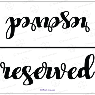 Reserved Sign Printable Free Download