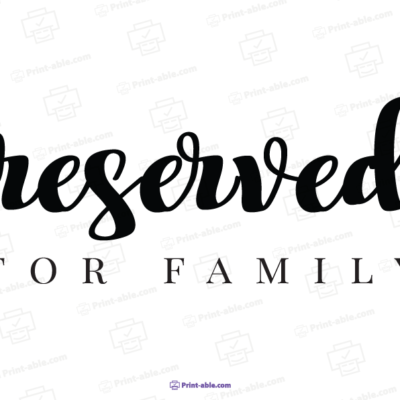 Reserved Sign Printable Free Download