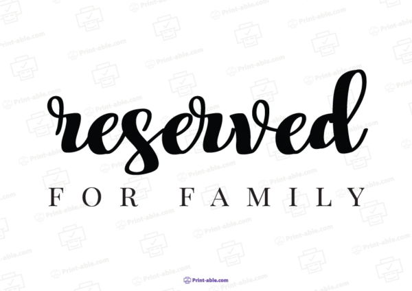 Reserved Sign Printable Free Download