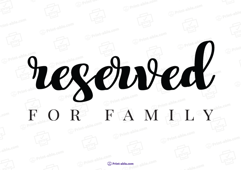 Reserved Sign Printable Free Download