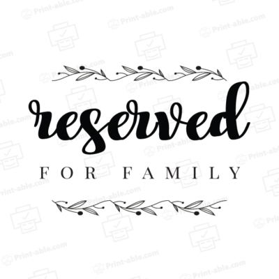 Reserved Sign Printable Free Download
