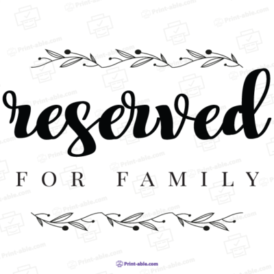 Reserved Sign Printable Free Download