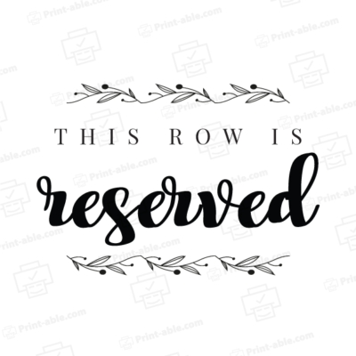 Reserved Sign Printable Free Download