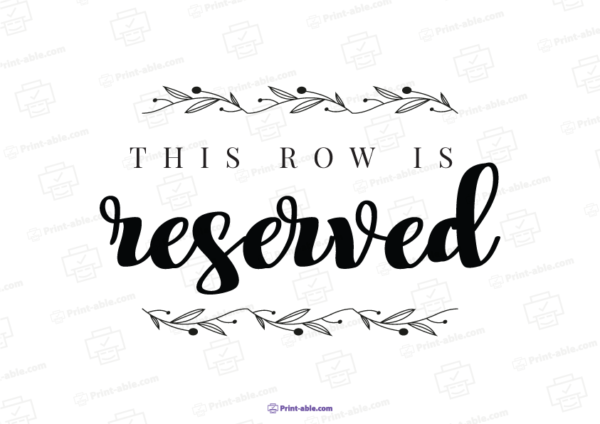 Reserved Sign Printable Free Download