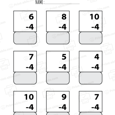 Kindergarten Subtraction Worksheets