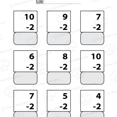 Kindergarten Subtraction Worksheets