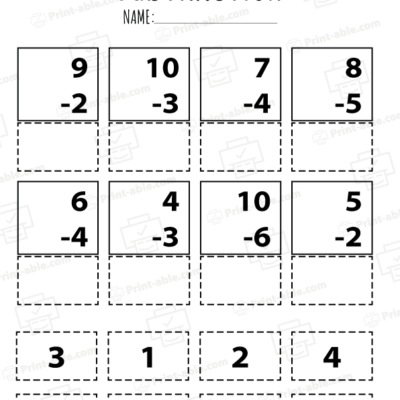 Kindergarten Subtraction Worksheets