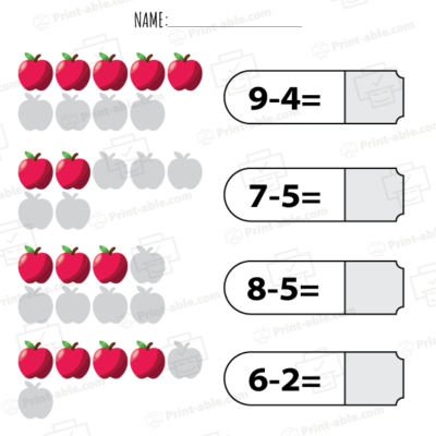 Kindergarten Subtraction Worksheets