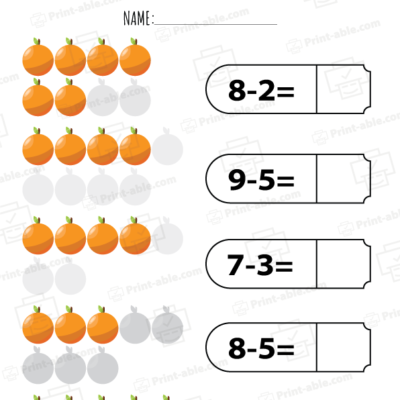 Kindergarten Subtraction Worksheets